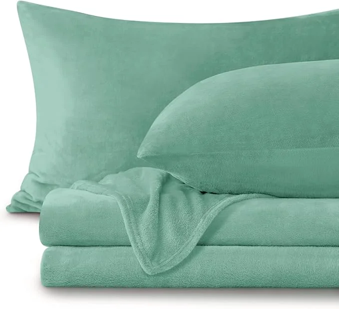 Exceptional BEDELITE Flannel Sheets Queen Size Haze Blue Soft