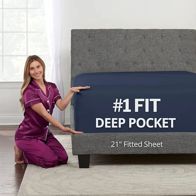 Luxury King Deep Pocket Super Extra Deep Pocket King Size Fitted Sheet LYFIT Eco-Friendly