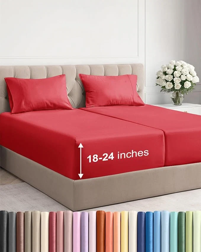 Long-Lasting Extra Deep Split King Sheet Set Elegant