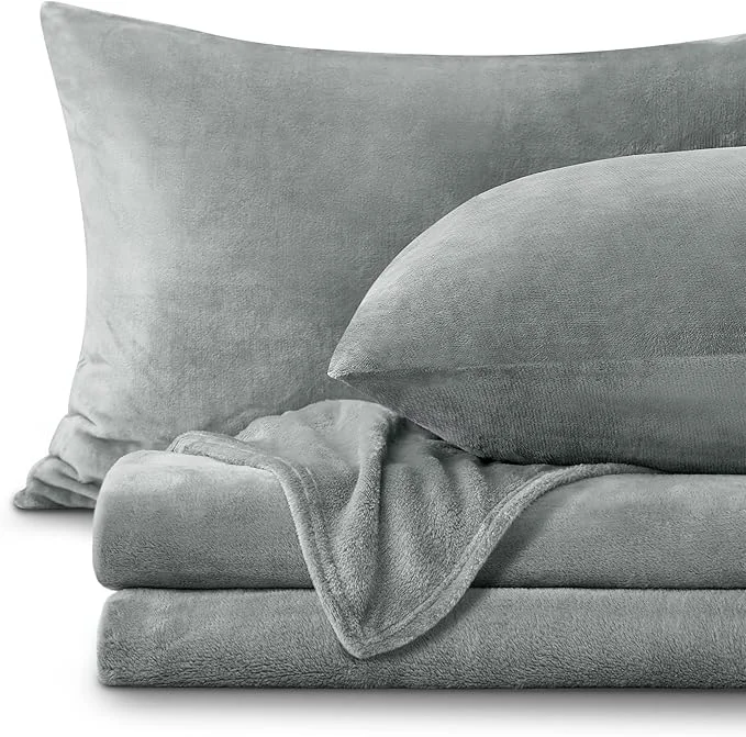 Relaxed BEDELITE Flannel Sheets Twin Size Grey Fine Crafted