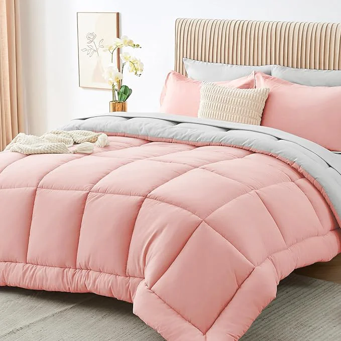 Elegant Sasttie King Size Comforter Set 7 Pieces Reversible Bed in a Bag King Convenient