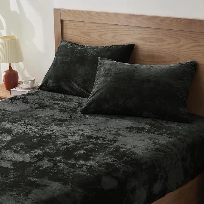 Reliable BEDELITE Velvet Fitted Sheet and Pillowcases Set Luxury Soft Fuzzy Bottom Sheet Innovative