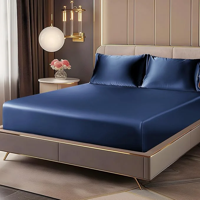 Dependable BEDELITE Satin Fitted Sheet and Pillowcase Set Luxury Soft Similar to Silk Crafted
