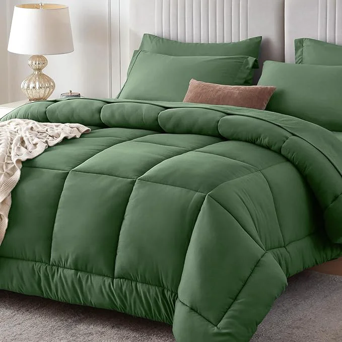Comfortable Sasttie California King Comforter Set 7 Pieces Cal King Bed in a Bag Complete Clean