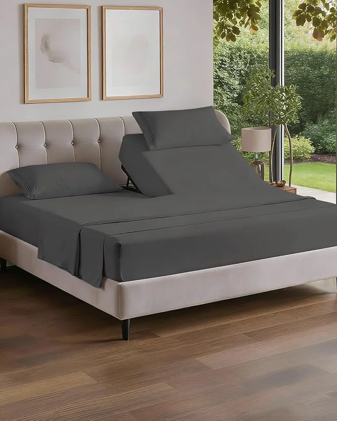 First-Class Flex Top Split Head King 4 Piece Sheet Set Premium