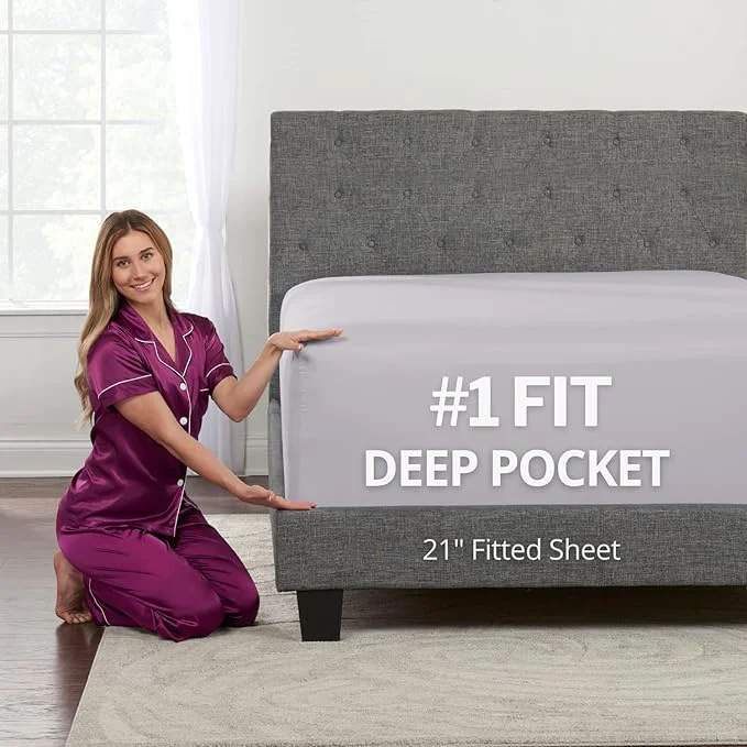 Specialty Lovely Joyful Feel Twin Deep Pocket Fitted Sheet 21' Twin Size ly Fits Exclusive