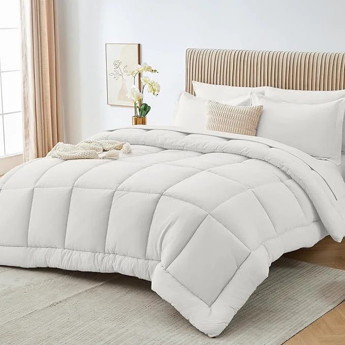 Advanced Sasttie California King Comforter Set 7 Pieces Reversible Cal King Bed in a Bag High-Grade