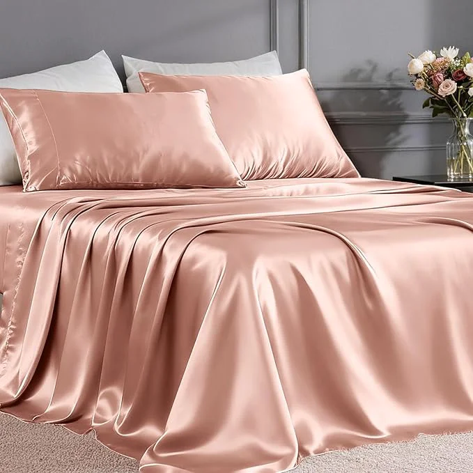 Reliable FreshCulture Satin Sheets Twin Size Bed Set Durable