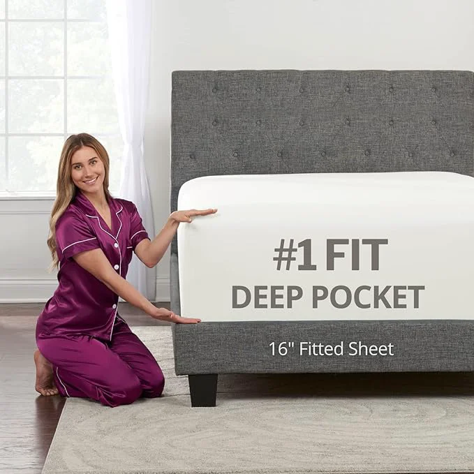 Crafted Kids Twin XL Fitted Sheet Only – 16 XL Twin Fitted Sheets Fit ly Superior