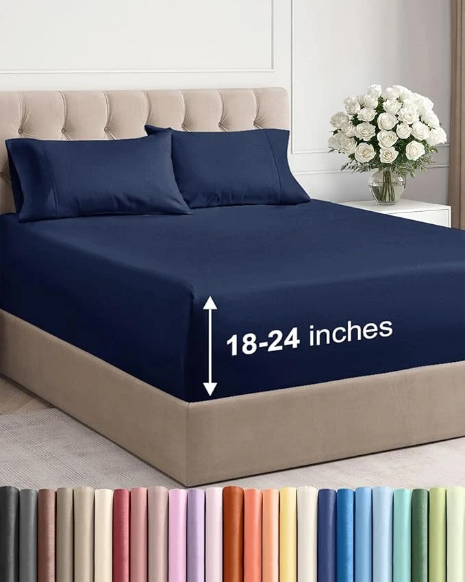 Fashionable Extra Deep Queen Sheet Set Smooth