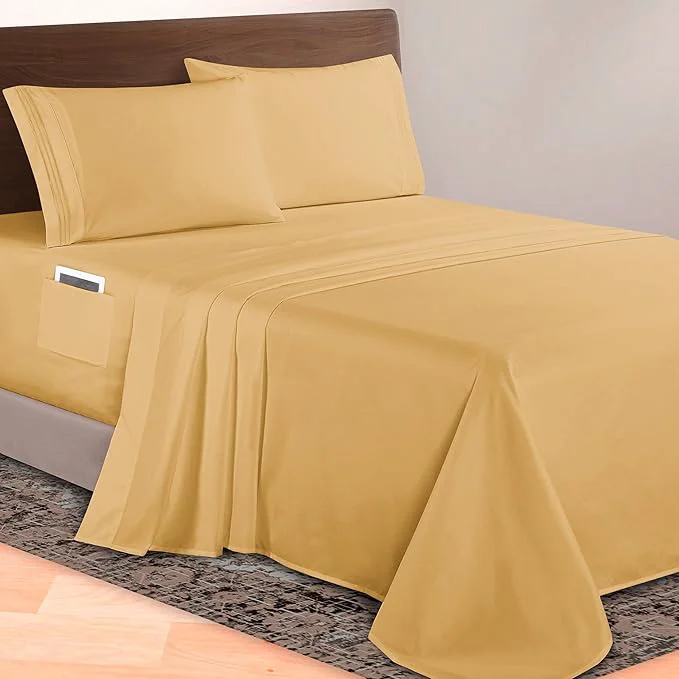 Reusable Elegant Comfort Luxurious 1500 Premium Hotel Quality Microfiber 4-Piece Sheet Versatile