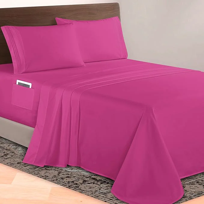 Breathable Elegant Comfort Luxurious 1500 Premium Hotel Quality Microfiber 4-Piece Sheet User-Friendly