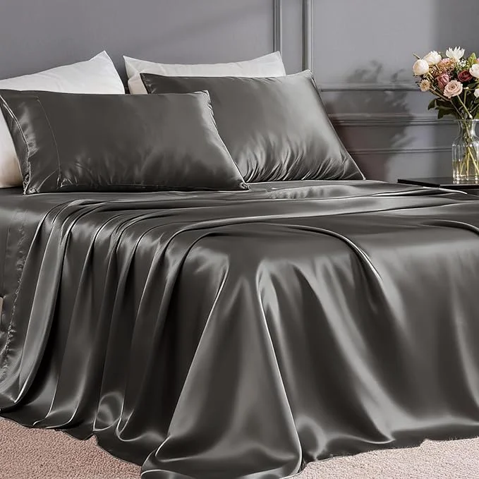 Quality FreshCulture Satin Sheets Twin XL Bed Set Top-Quality