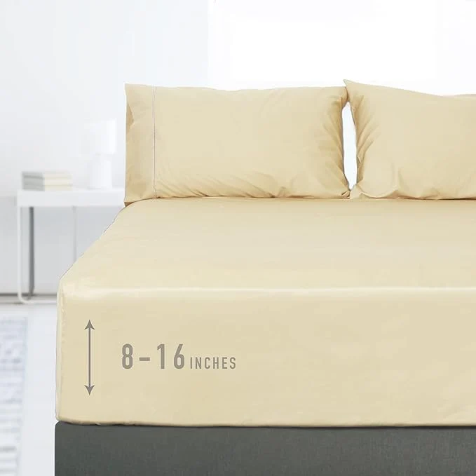 Refined Sunflower Full Fitted Sheet 1-Piece Deep Pocket Fitted Bottom Sheet 16 Secure