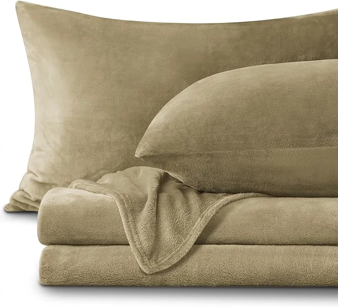 Recyclable BEDELITE Flannel Sheets Twin Size Camel Dependable