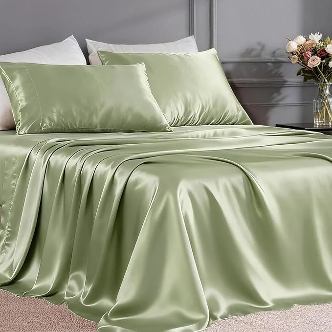 Advanced FreshCulture Satin Sheets Twin Size Bed Set Selected