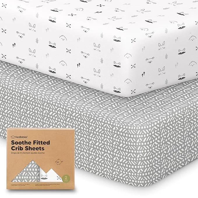 Certified KeaBabies 2-Pack Organic Crib Sheets First-Class