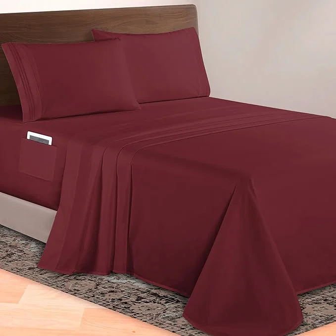 Powerful Elegant Comfort Luxurious 1500 Premium Hotel Quality Microfiber 4-Piece Sheet Smart
