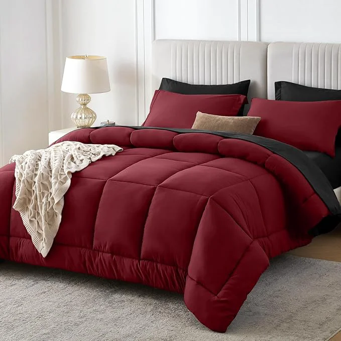 High-Performance Sasttie Twin Comforter Set 5 Pieces Reversible Bed in a Bag Twin Complete Original Design