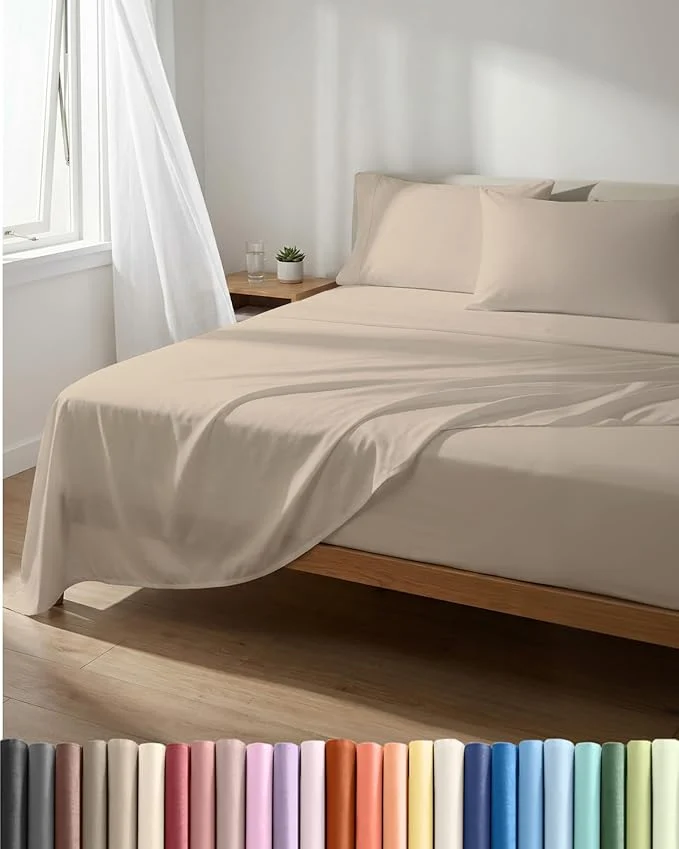 High-Quality Lightweight 4 Piece Bed Sheet Set Queen Size Relaxed