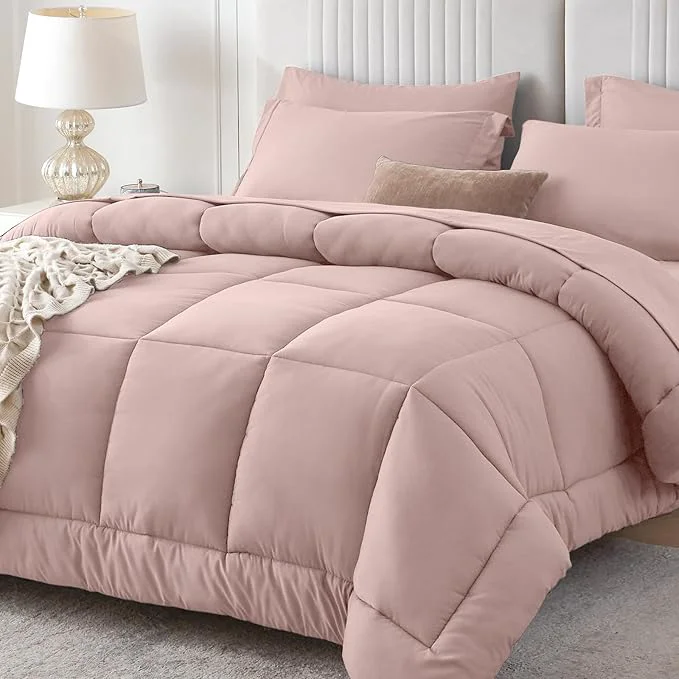 Original Sasttie California King Comforter Set 7 Pieces Cal King Bed in a Bag Complete Functional