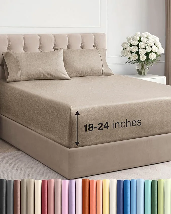 Trendy Extra Deep Queen Sheet Set Easy-to-Use