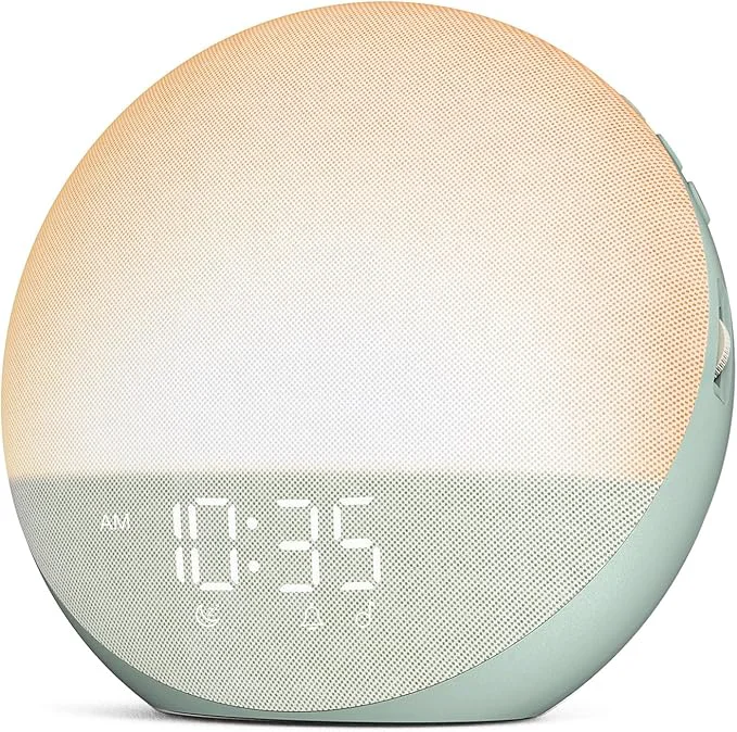 Minimalist Sunrise Alarm Clock White Noise Machine Natural Wake Up Light Lightweight
