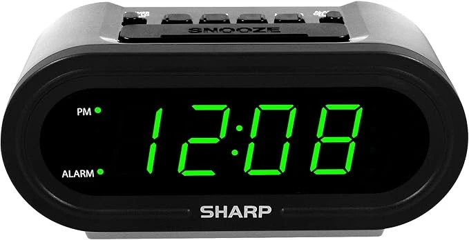 Premium Material Sharp AccuSet Automatic Smart Alarm Clock – Self-Setting Digital Clock Safe