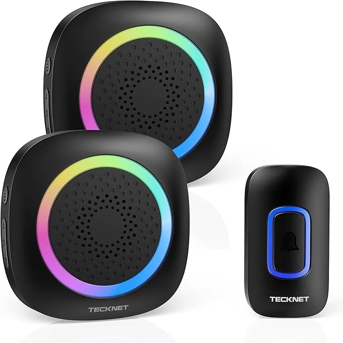Exclusive TECKNET Wireless Doorbell with 2 Portable Receivers Battery Powered Doorbell Dependable