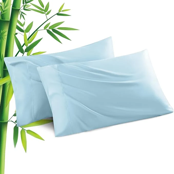 Authentic Pillowcases King Size 2 Pack Cooling Viscose from Bamboo Pillow Cases Natural