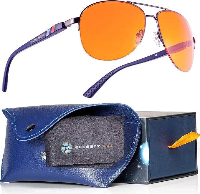 Comfortable Blue Light Blocking Glasses Amber Lenses -For Better Sleep Eye Strain Blocker Sustainable