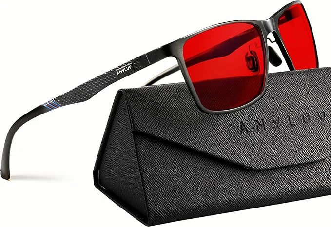 Fine Crafted ANYLUV Blue Light Glasses Men Relieve Eyestrain and Eye Protection Al-Mg Reusable