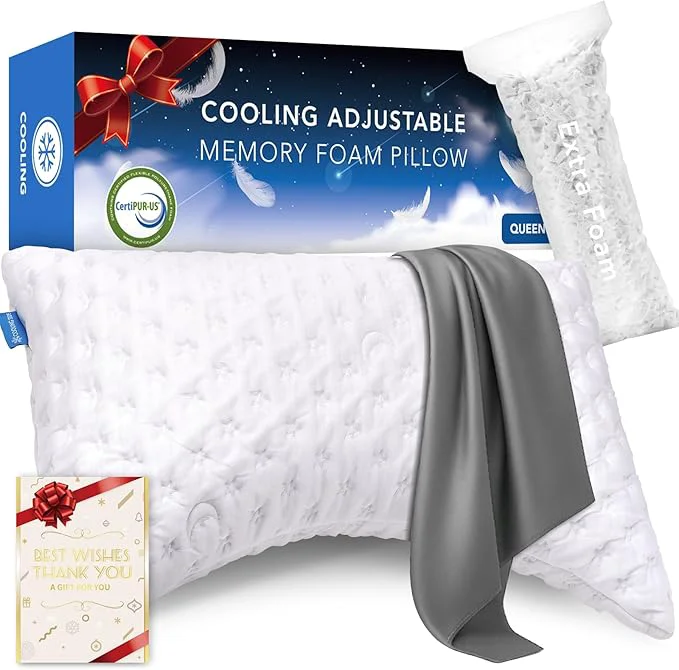 High-Grade Cooling Side Sleeper Pillow for Neck and Shoulder Pain Luxury Shredded Memory Relaxed