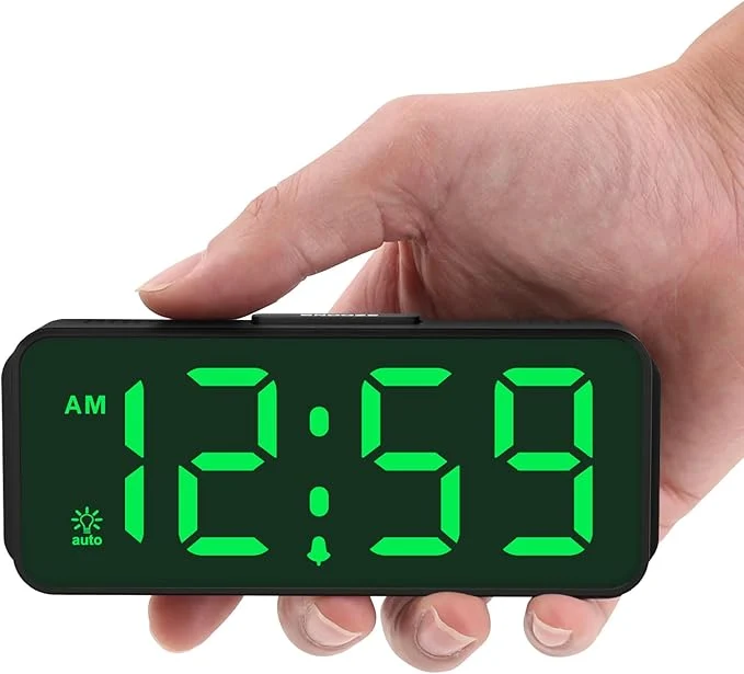 Elite Peakeep Small Battery Powered Digital Alarm Clocks Solid
