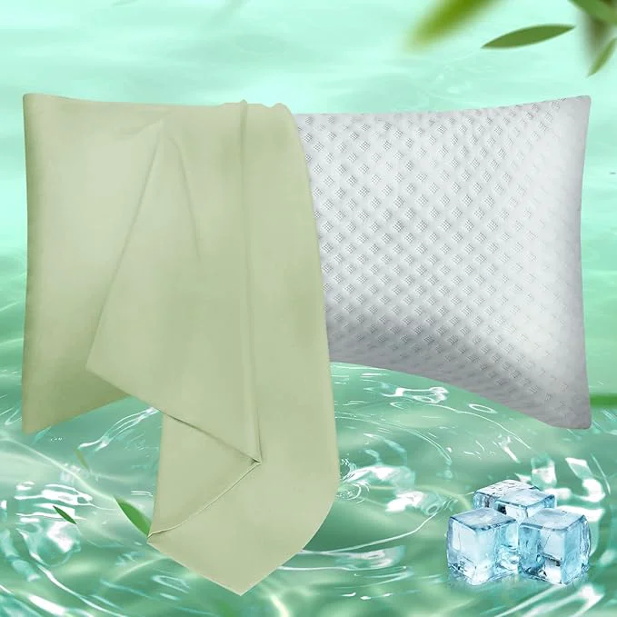 Refined Curved Pillow Case King Size Side Sleeper Pillow Cases Cover Cooling Rayon Consistent