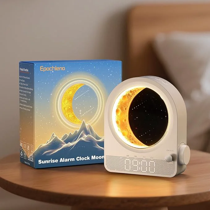 Green Sunrise Alarm Clock Dual Alarms 30 60 90min Timer Easy Snooze Secure