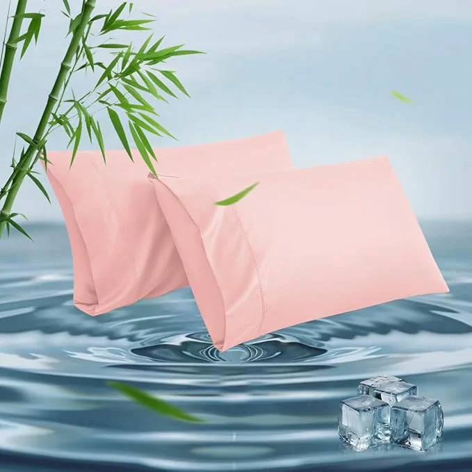 Elegant Queen Pillowcases Cooling Viscose from Bamboo Pillow Covers Comfortable