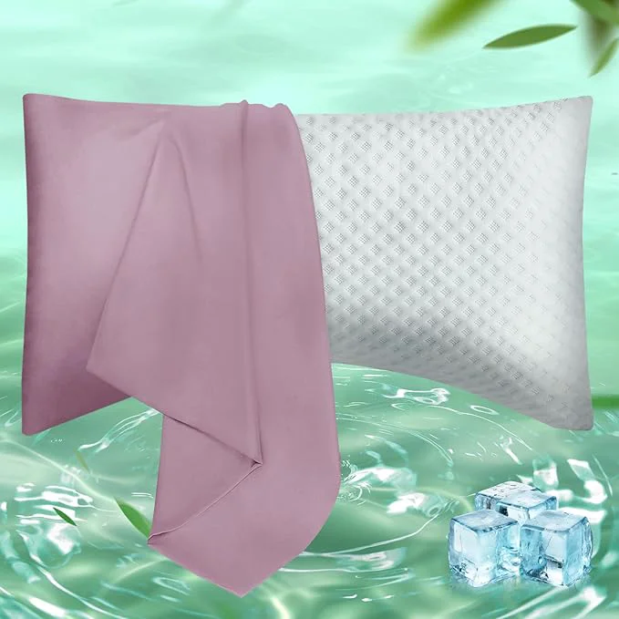 Easy-to-Use Curved Pillow Case Queen Size Side Sleeper Pillow Cases Cover Cooling Rayon Pure