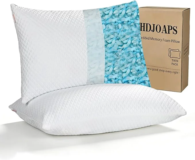 Dependable Cooling Pillow for Sleeping Queen Size Set of 2 Shredded Memory Foam Pillows Superior