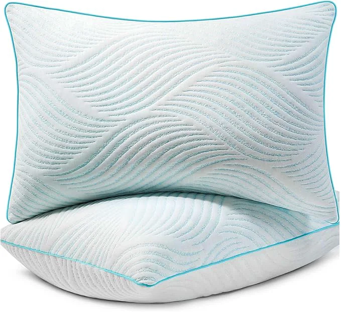 Carefully Designed Pillows Standard Size Set of 2 Cooling Memory Foam Pillows Versatile