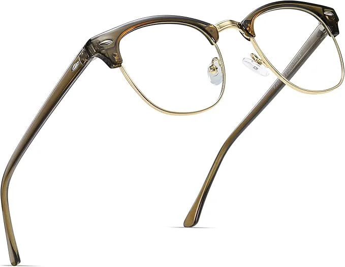Reliable Blue Light Blocking Glasses Vintage Half Frame UV Clear Lens Anti Eyestrain Healthy