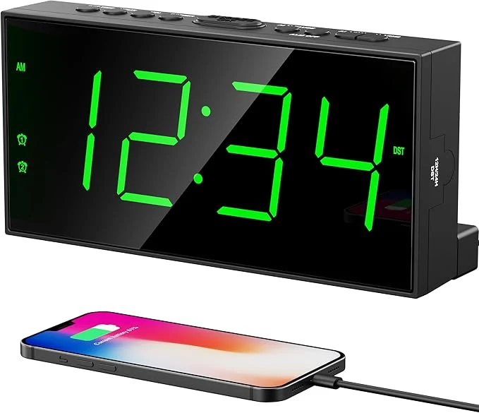 Contemporary PPLEE Digital Alarm Clock for Bedroom 2 Alarms Large Big Numbers Display Professional