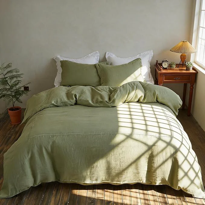 Superior Simple Opulence Washed Linen Duvet Cover Set 78 x86 User-Friendly