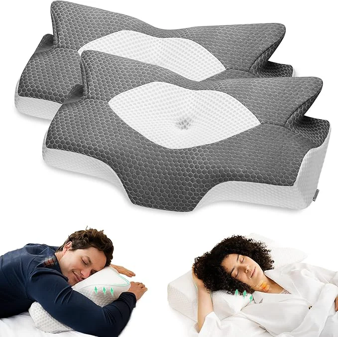 Functional Elviros Cervical Memory Foam Pillow 2 Pack Pillows Effective