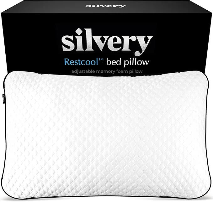 Consistent Silvery Silver Infused Restcool Bed Pillow Certified