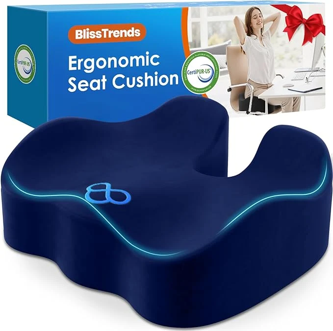 Environmentally Friendly BlissTrends Seat Cushion 5.2in Thick Memory Foam Cushions Green
