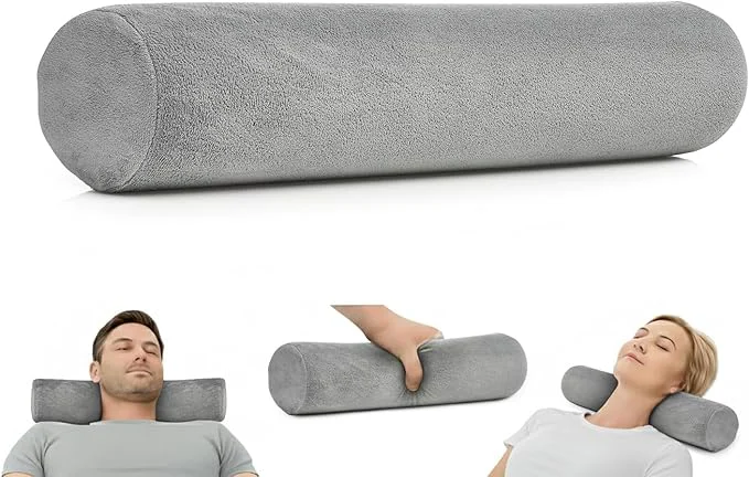 Eco-Friendly AllSett Health Firm Cervical Neck Roll Memory Foam Pillow Bolster Pillow Sustainable