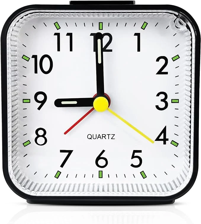 Unique Lamisola Small Analog Travel Alarm Clock Battery Operated Desk Table Shelf Artisan