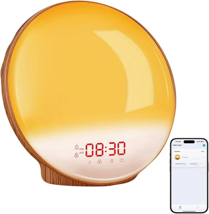 Relaxed Smart Sunrise Alarm Clock with No Signup APP Control Wake-Up Light 4 Alarms First-Class