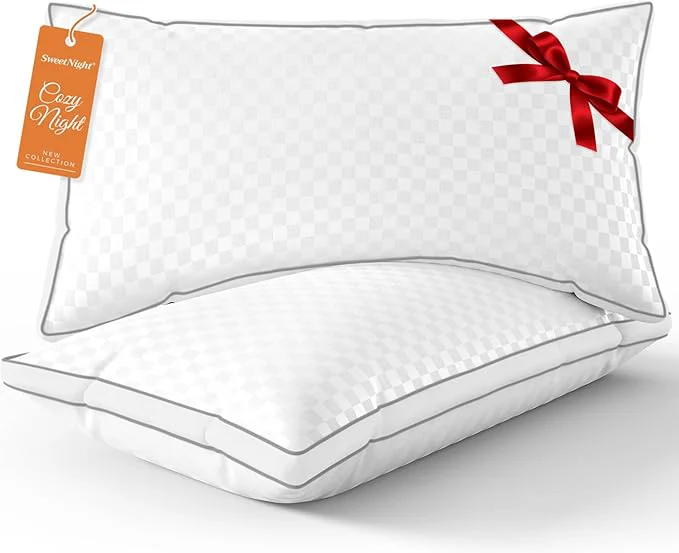 World-Class SweetNight Bed Pillows Queen Size Set of 2 Fluffy Luxury Hotel Pillows Artisan